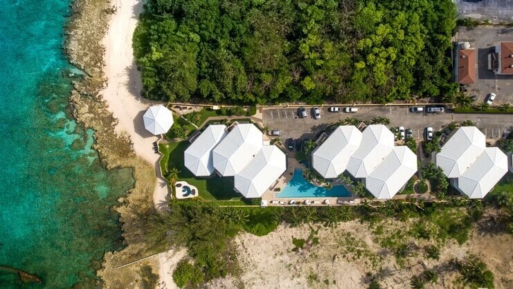 aerial picture showing parking lot