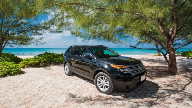 picture of a car on a beach