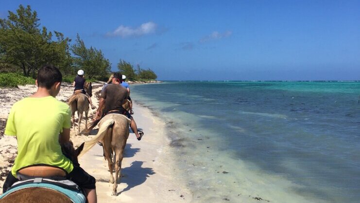 picture of people riding horses on a beach